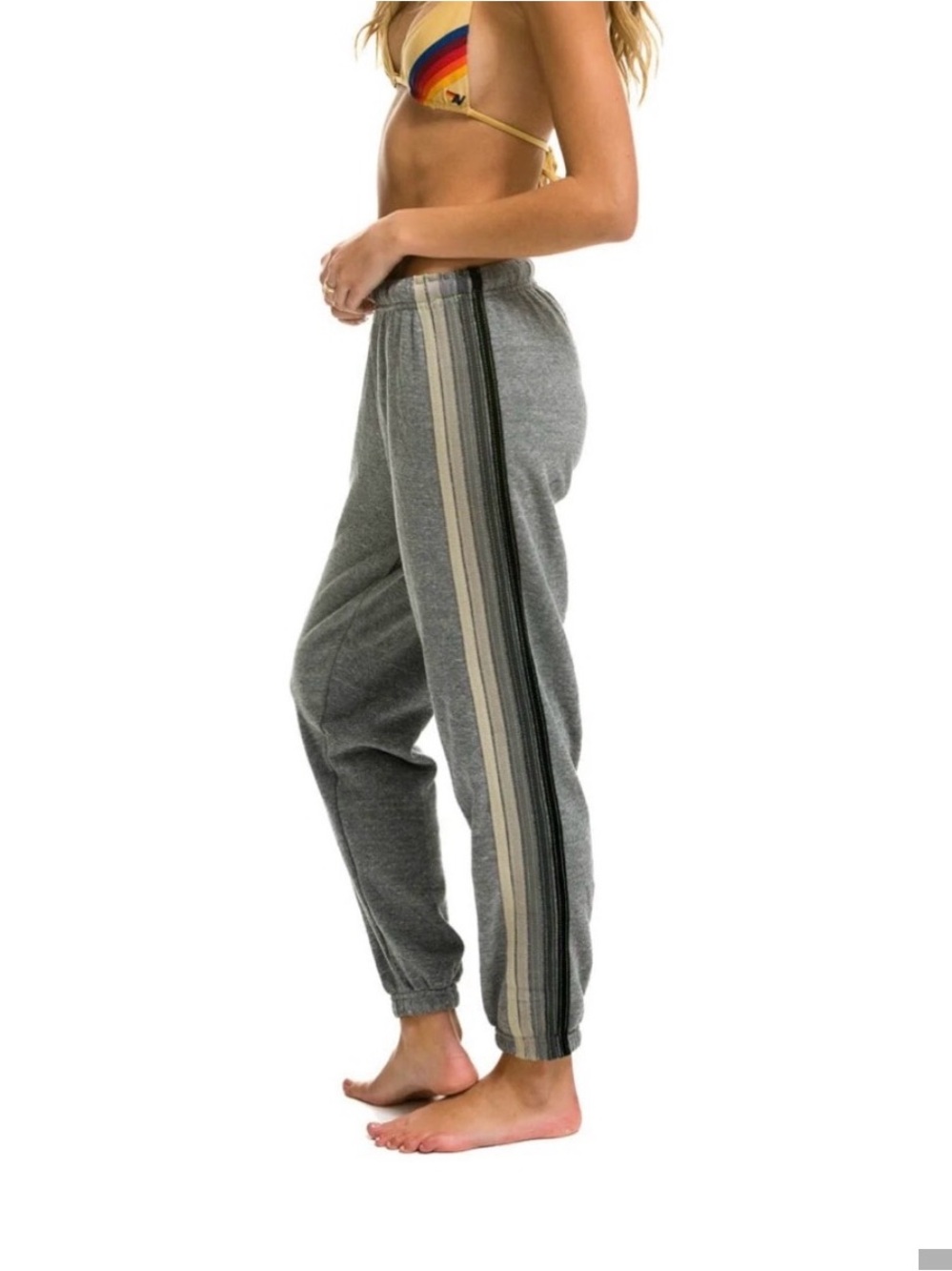 Aviator Nation grey five stripe sweatpants S